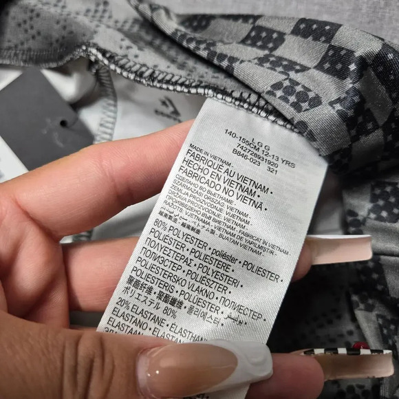 Converse Girl's Checkered Gray Leggings - Picture 4 of 5